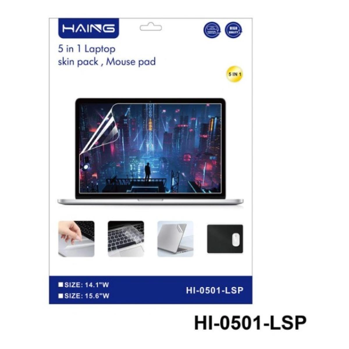 HAING HI-0501-LSP 5 in 1 Laptop Skin Pack Mouse Pad 15.6 HAING HI-0501-LSP 5 in 1 Laptop Skin Pack Mouse Pad 15.6